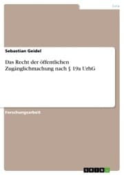 Cover von Das Recht der öffentlichen Zugänglichmachung nach § 19a UrhG