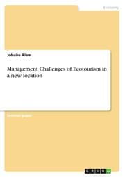Cover von Management Challenges of Ecotourism in a new location