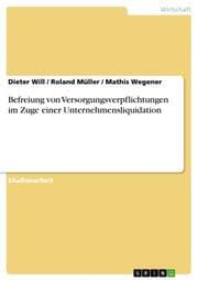 Cover von Befreiung von Versorgungsverpflichtungen im Zuge einer Unternehmensliquidation