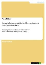 Cover von Unternehmensspezifische Determinanten der Kapitalstruktur
