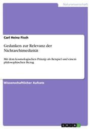 Cover von Gedanken zur Relevanz der Nichtarchimedizität