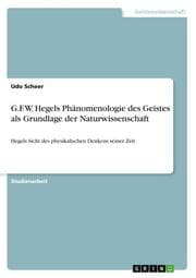 Cover von G.F.W. Hegels Phänomenologie des Geistes als Grundlage der Naturwissenschaft