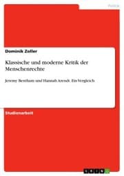 Cover von Klassische und moderne Kritik der Menschenrechte