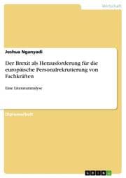 Cover von Der Brexit als Herausforderung für die europäische Personalrekrutierung von Fachkräften