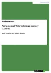 Cover von Wirkung und Wahrnehmung fremder Akzente