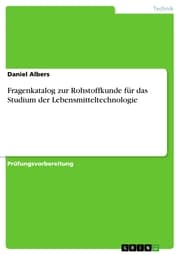 Cover von Fragenkatalog zur Rohstoffkunde für das Studium der Lebensmitteltechnologie