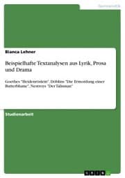 Cover von Beispielhafte Textanalysen aus Lyrik, Prosa und Drama