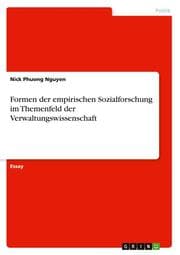 Cover von Formen der empirischen Sozialforschung im Themenfeld der Verwaltungswissenschaft
