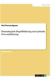 Cover von Humankapital. Begriffsklärung und optimale Personalführung