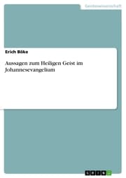 Cover von Aussagen zum Heiligen Geist im Johannesevangelium