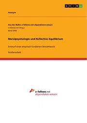 Cover von Moralpsychologie und Reflective Equilibrium