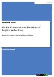 Cover von On the Communicative Functions of Implicit Verbal Irony