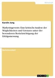 Cover von Marketingevents. Eine kritische Analyse der Möglichkeiten und Grenzen unter der besonderen Berücksichtigung der Erfolgsmessung