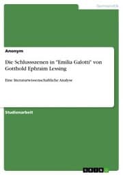 Cover von Die Schlussszenen in 'Emilia Galotti' von Gotthold Ephraim Lessing