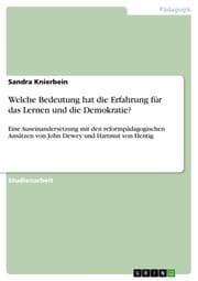 Cover von Welche Bedeutung hat die Erfahrung für das Lernen und die Demokratie?
