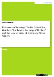 Cover von Relevance of Lessing's 'Emilia Galotti' for Goethe's 'Die Leiden des jungen Werther' and the state of mind of Storm and Stress writers