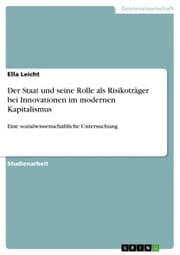 Cover von Der Staat und seine Rolle als Risikoträger bei Innovationen im modernen Kapitalismus