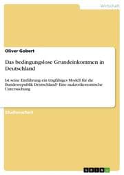 Cover von Das bedingungslose Grundeinkommen in Deutschland