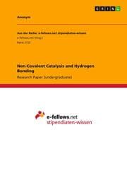 Cover von Non-Covalent Catalysis and Hydrogen Bonding