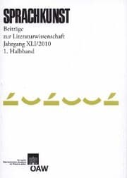 Cover von Sprachkunst. Beiträge zur Literaturwissenschaft / Jahrgang 41/201 1. Halbband