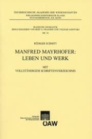 Cover von Manfred Mayrhofer: Leben und Werk