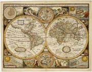 Cover von Welt antik, Karte von John Speed 1651, Magnetmarkiertafel