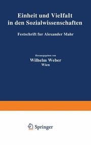 Cover von Einheit und Vielfalt in den Sozialwissenschaften