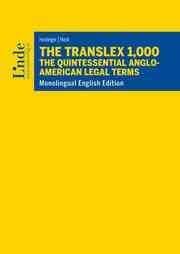 Cover von The Translex 1,000 - The Quintessential Anglo-American Legal Terms