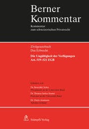 Cover von Die Ungültigkeit der Verfügungen - Art. 519-521 ZGB