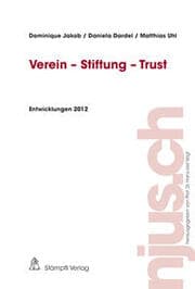 Cover von Verein - Stiftung - Trust, Entwicklungen 2012