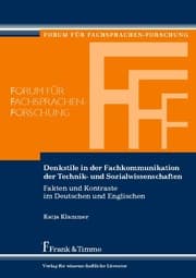 Cover von Denkstile in der Fachkommunikation der Technik- und Sozialwissenschaften