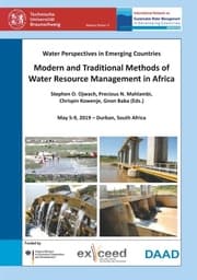 Cover von Modern and Traditional Methods of Water Resource Management in Africa. Water Perspectives in Emerging Countries. May 5-9,2019 - Durban, South Africa
