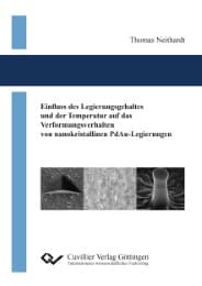 Cover von Einfluss des Legierungsgehaltes und der Temperatur auf das Verformungsverhalten von nanokristallinen PdAu-Legierungen
