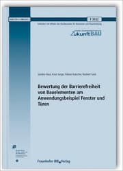 Cover von Bewertung der Barrierefreiheit von Bauelementen am Anwendungsbeispiel Fenster und Türen