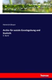 Cover von Archiv für soziale Gesetzgebung und Statistik