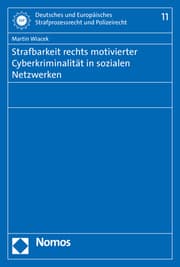 Cover von Strafbarkeit rechts motivierter Cyberkriminalität in sozialen Netzwerken
