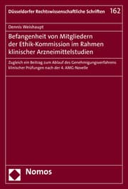 Cover von Befangenheit von Mitgliedern der Ethik-Kommission im Rahmen klinischer Arzneimittelstudien