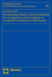 Cover von Die Rozenblum-Doktrin, ihre Fortschreibung bis zur Gegenwart und ihr Vergleich zur Treuepflicht im faktischen GmbH-Konzern