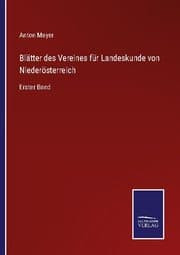 Cover von Blätter des Vereines für Landeskunde von Niederösterreich
