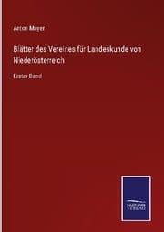 Cover von Blätter des Vereines für Landeskunde von Niederösterreich