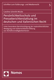 Cover von Persönlichkeitsschutz und Presseberichterstattung im deutschen und italienischen Recht