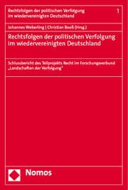 Cover von Rechtsfolgen der politischen Verfolgung im wiedervereinigten Deutschland