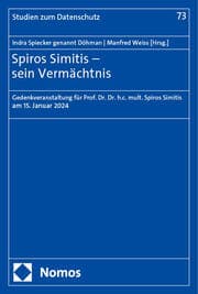 Cover von Spiros Simitis - sein Vermächtnis