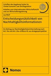 Cover von Entscheidungsnützlichkeit von Nachhaltigkeitsinformationen