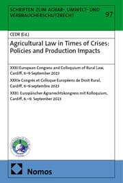 Cover von Agricultural Law in Times of Crises: Policies and Production Impacts