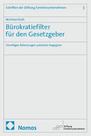 Cover von Bürokratiefilter für den Gesetzgeber