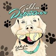 Cover von Golden Retriever Malbuch für Erwachsene