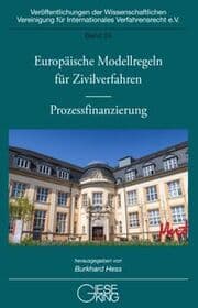 Cover von Europäische Modellregeln für Zivilverfahren - Prozessfinanzierung