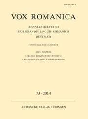 Cover von Vox Romanica 73 (2014)