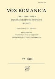 Cover von Vox Romanica 77 (2018)